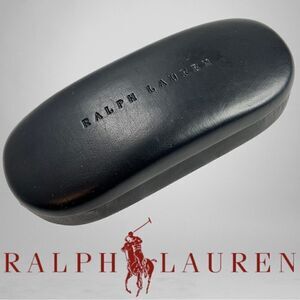 RALPH LAUREN Black Hinged Hard shell Felt Lined Glasses Case